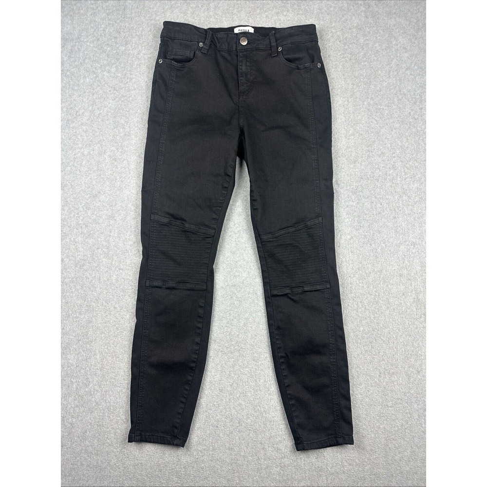 Pistola Jeans Womens 28 Black Skinny Tapered Stretch Denim‎ Knee Pad 5 Pocket